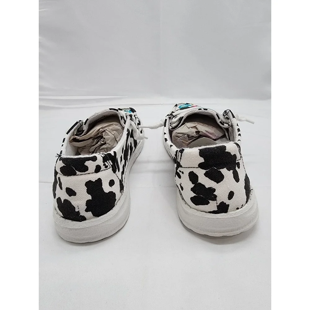 Gypsy Jazz Embroidered Cow Print Slip-On Casual Shoes Women's Sz 7 - Picture 5 of 9